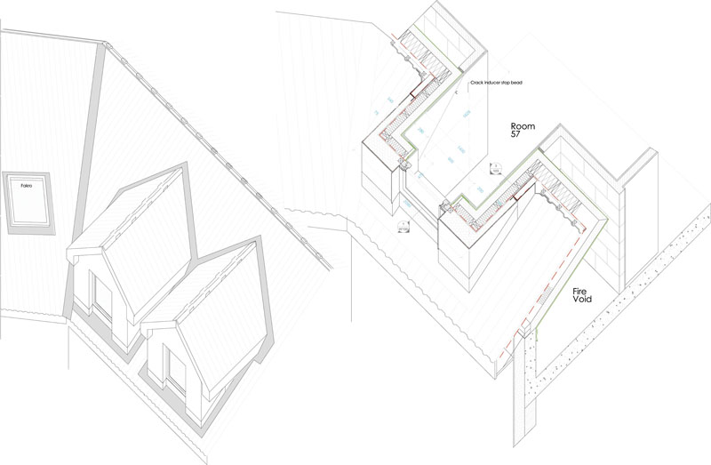 Careful detailing was required to prevent cold bridging and air leakage at the building’s many dormer windows Certified Passive 1