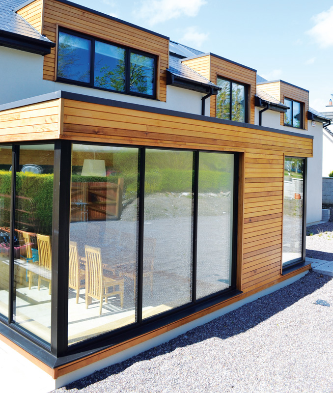 The large triple-glazed windows allow a lot of light into the house and, along with the entry door, are all passive house certified