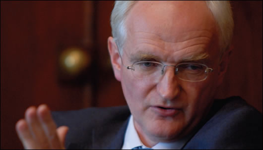 Minister Gormley Minister for the environment and Green party leader John Gormley outlining his party's plans for the country