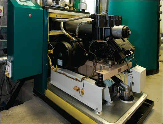 A micro-CHP unit – seen here with its case off A micro-CHP unit – seen here with its case off