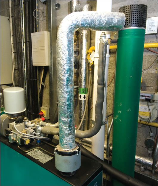 CHP unit has also been fitted with an external heat exchanger which preheats the water going into the system CHP unit has also been fitted with an external heat exchanger which preheats the water going into the system