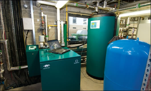 The CHP unit with the external casing fitted The CHP unit with the external casing fitted