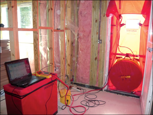 blower door tests are carried out at various stages of construction as air-tightness is the hallmark of a Super E home blower door tests are carried out at various stages of construction as air-tightness is the hallmark of a Super E home