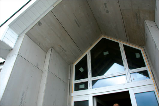 The houses are clad in the Aquapanel cement board system The houses are clad in the Aquapanel cement board system