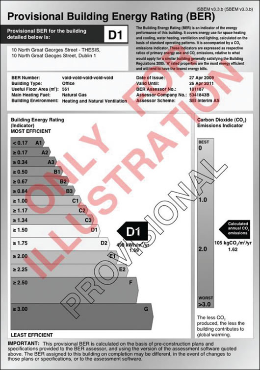 Figure 1: provisional commercial BER certificate for case study building Figure 1: provisional commercial BER certificate for case study building