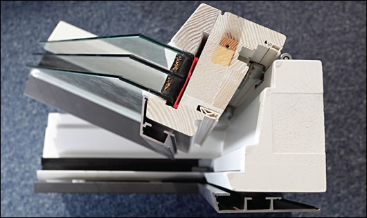 The windows are triple-glazed, of timber construction with an aluminium cladding The windows are triple-glazed, of timber construction with an aluminium cladding