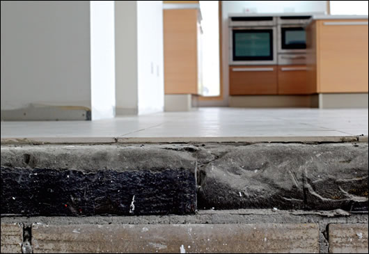 Much of the upstairs flooring is Marmoleum from Forbo Ireland, a biodegradable product made from natural materials Much of the upstairs flooring is Marmoleum from Forbo Ireland, a biodegradable product made from natural materials