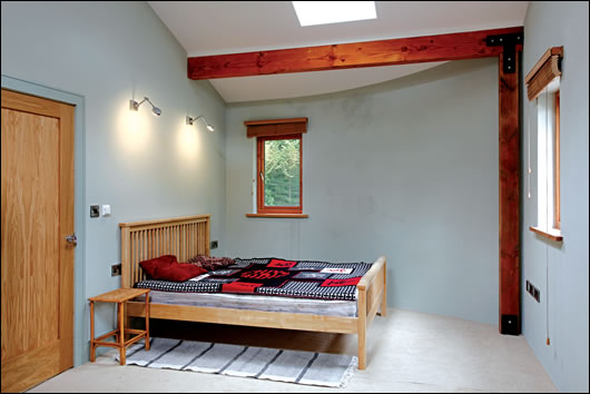 The hempcrete walls were finished with a lime render inside and out The hempcrete walls were finished with a lime render inside and out