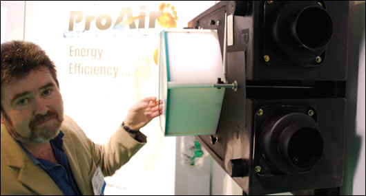David McHugh of ProAir demonstrates the ease of access to the heat exchanger for cleaning. McHugh says that heat recovery ventilation is particularly well suited for dealing with the dampness that characterises Irish weather David McHugh of ProAir demonstrates the ease of access to the heat exchanger for cleaning. McHugh says that heat recovery ventilation is particularly well suited for dealing with the dampness that characterises Irish weather