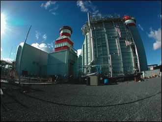 Huntstown Power Station turns 55% of the energy in the gas it burns into electricity and then 14% of that is wasted in line losses as the power makes it way to the consumer Huntstown Power Station turns 55% of the energy in the gas it burns into electricity and then 14% of that is wasted in line losses as the power makes it way to the consumer